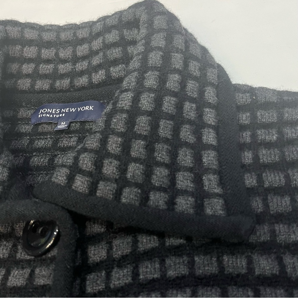 Jones New York Signature Merino Wool Chunky Button Up Cardigan Women Sz Medium - Picture 12 of 16
